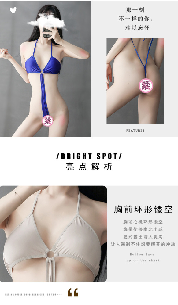 One-piece swimsuit long T sexy lingerie female temptation free to take off passion couple tease