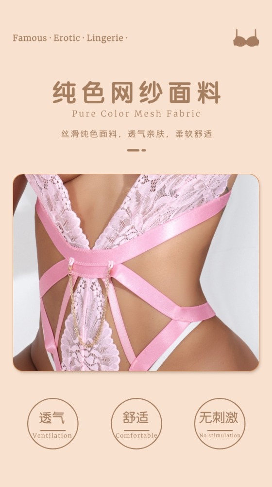 s European and American style lace semi-transparent sexy jumpsuit suit nightclub stage party fun pajamas