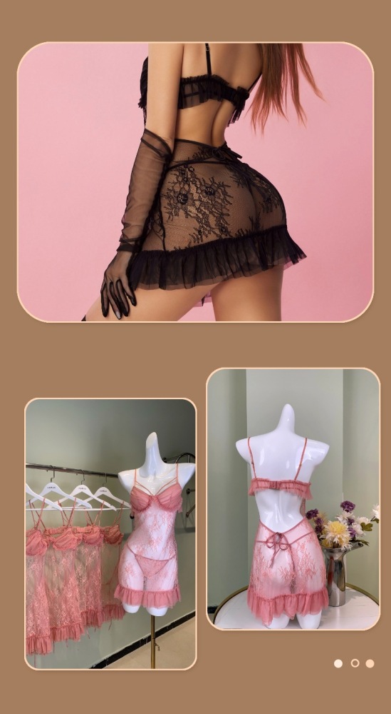 Monroe pajamas sexy underwear set temptation lace suspender nightdress with breast pads