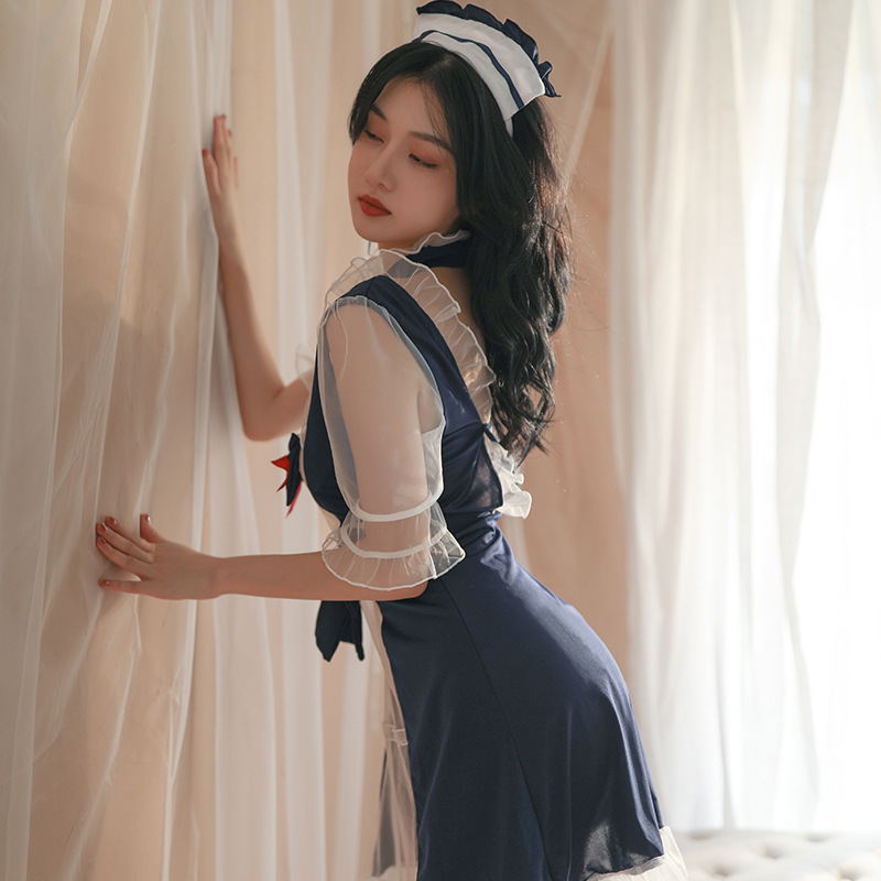 Sexy maid mesh see-through bed free to take off passion cute princess dress set