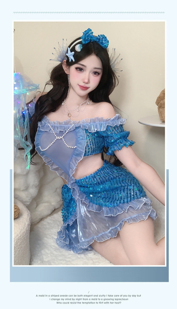 One-shoulder perspective COS dreamy mermaid pure desire tube top dress free to take off suit