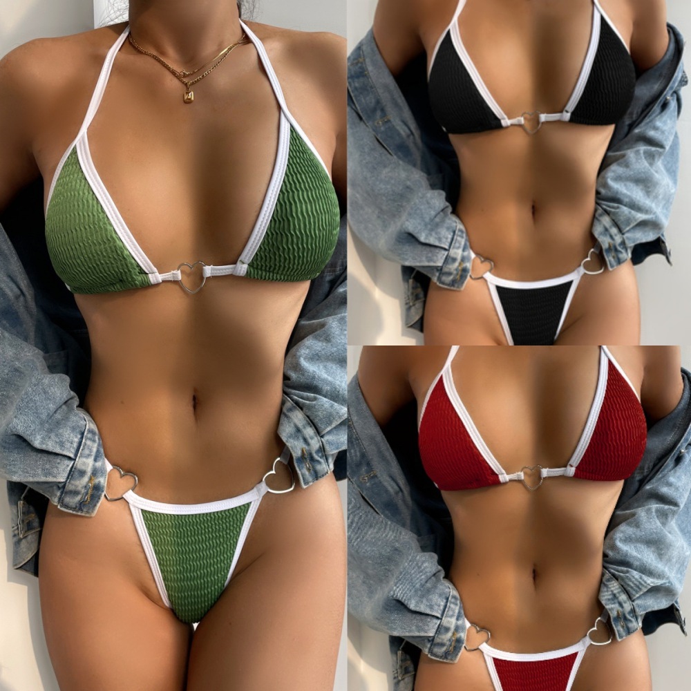 Three-point halter neck bikini