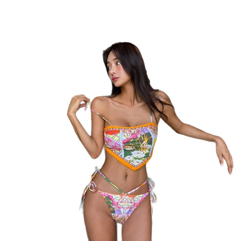 Bikini European and American hollow high-end holiday style swimsuit