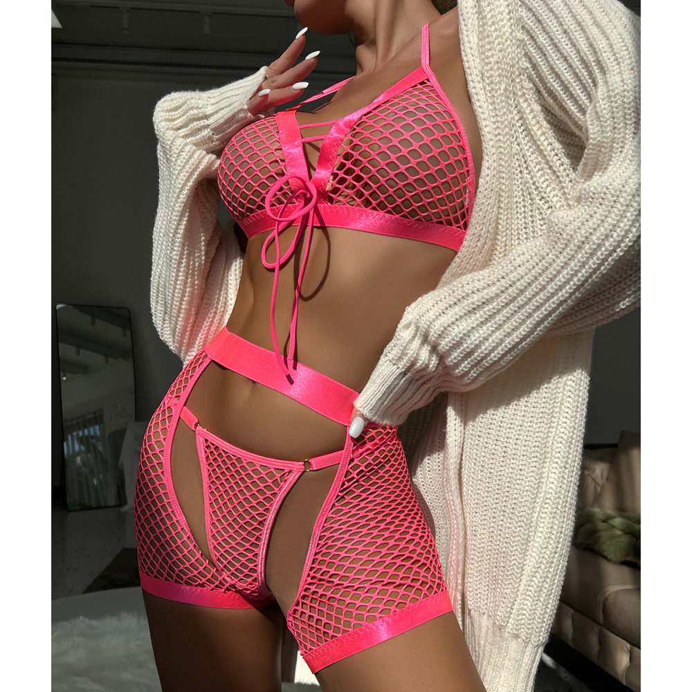 Grid perspective sexy soft women's three-piece suit