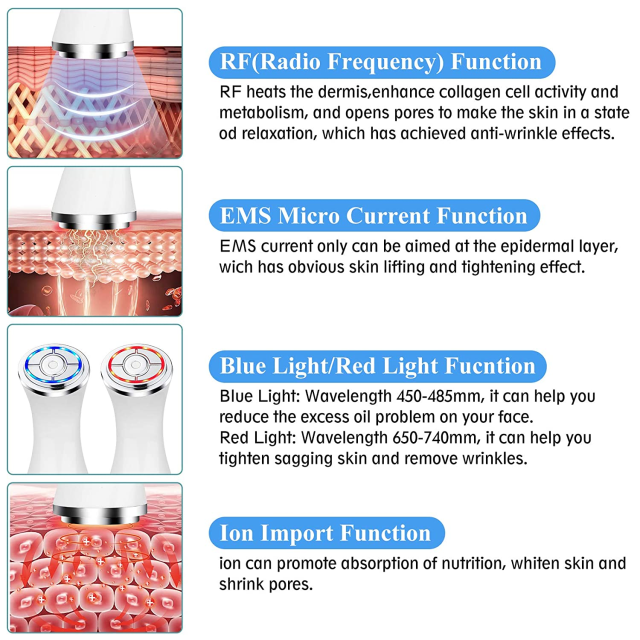 4 in 1 New Professional HIFU RF Red Light Therapy EMS Instrument Anti Wrinkle Treatment RF Equipment