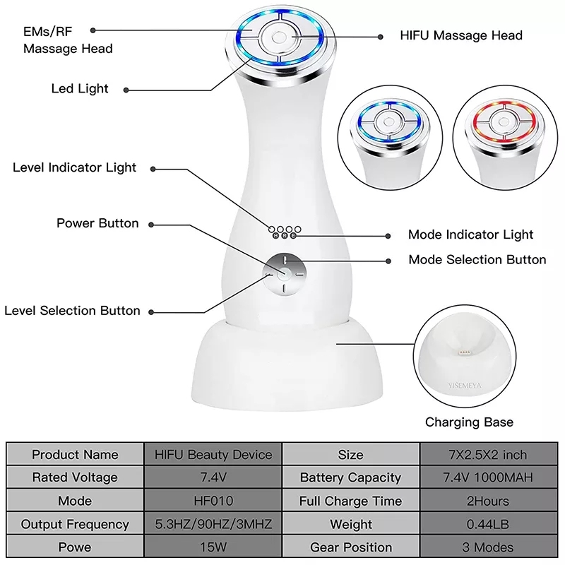 4 in 1 New Professional HIFU RF Red Light Therapy EMS Instrument Anti Wrinkle Treatment RF Equipment