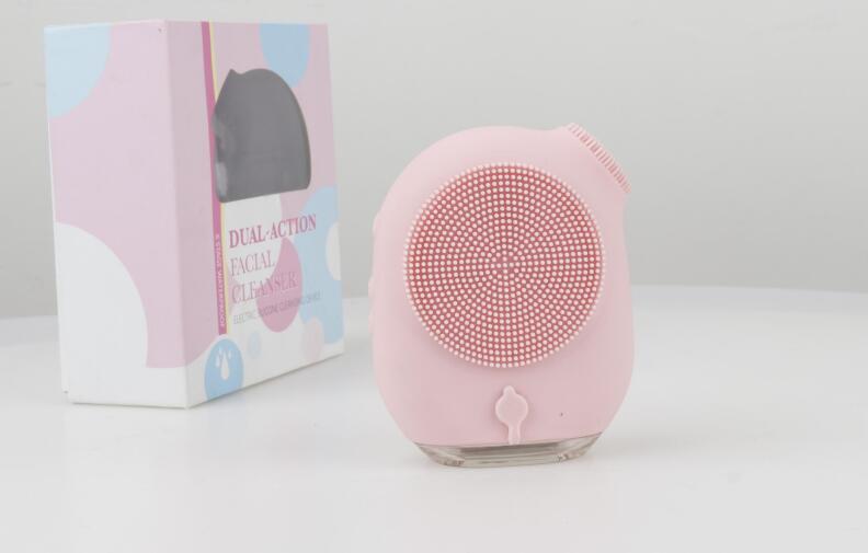 T zone cleaning face massage silicone facial brush with led newest products