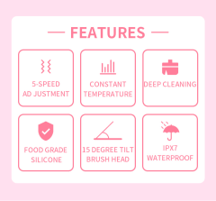 T zone cleaning face massage silicone facial brush with led newest products