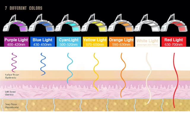 Professional 7 colors pdt facial beauty facial care led light therapy skin rejuvenation