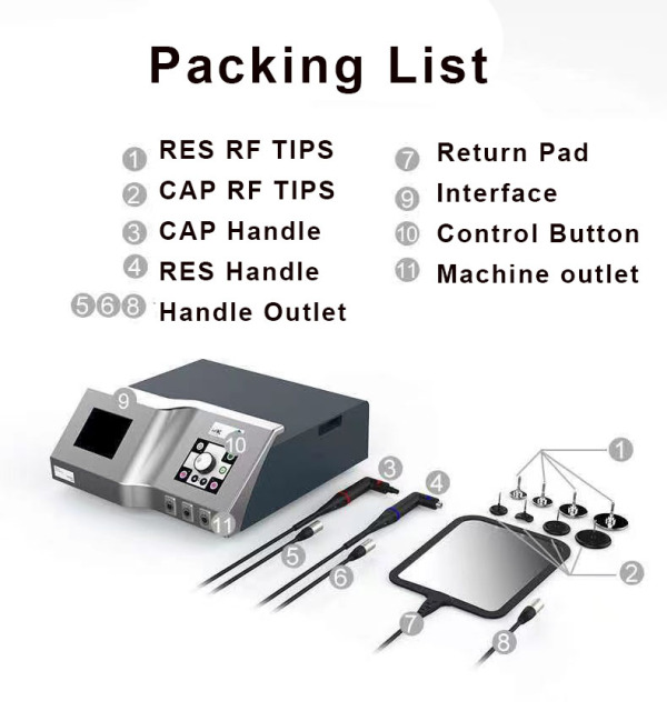 448Khz Tecar Rf Diathermy Therapy Deep Care Physiotherapy Pain Relief Body Beauty Machine