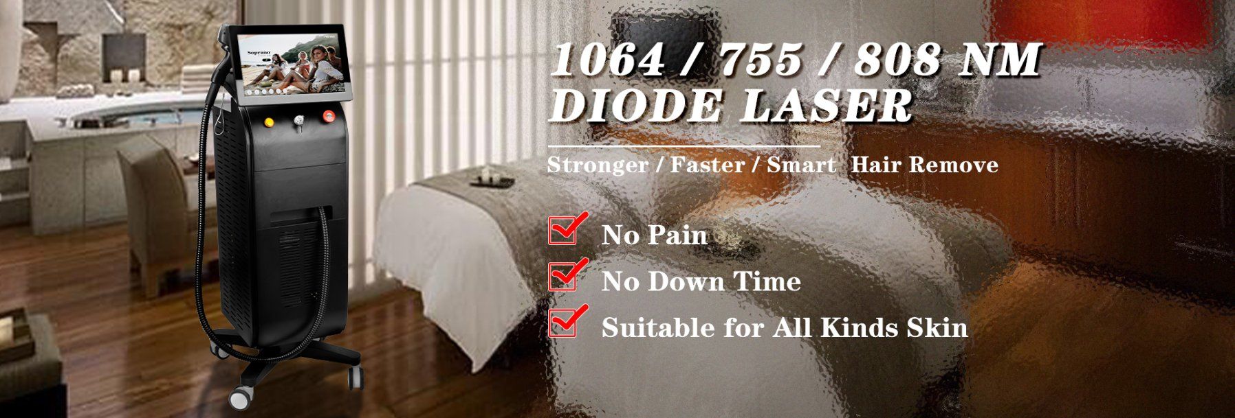 Professional 3 Wavelength Diode Laser Hair Removal Machine
