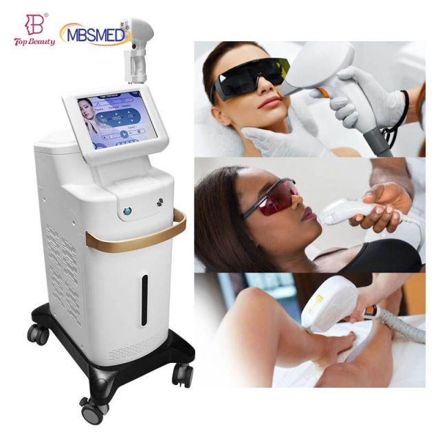 755nm 808nm 1064nm 3 Wavelength Diode Laser Hair Removal Machine