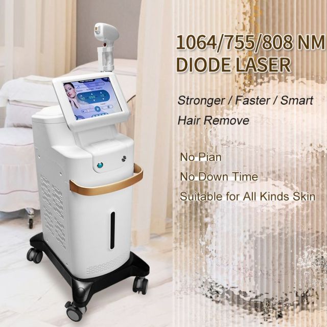 755nm 808nm 1064nm 3 Wavelength Diode Laser Hair Removal Machine