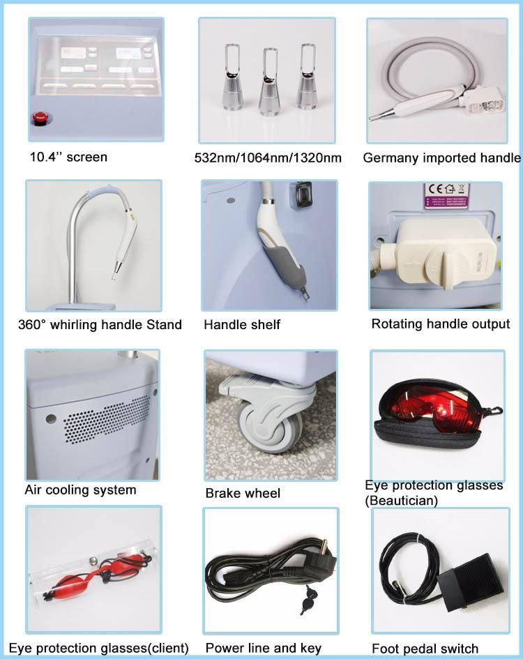 Q Switched Nd Yag Laser Pigment Tattoo Removal Machine