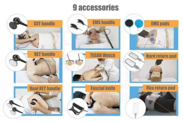 9-in-1 Tecar Therapy Machine Accessories