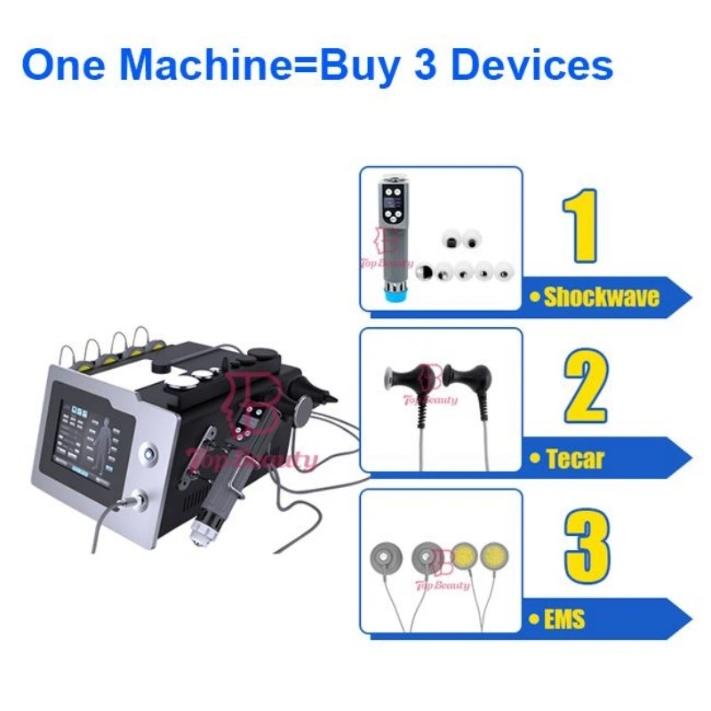 3 IN 1 Shockwave & EMS & Tecar Therapy Machine