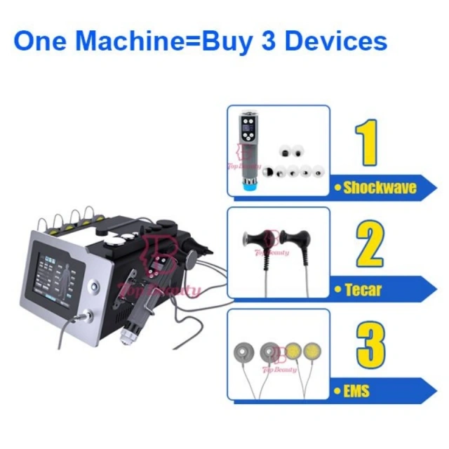 3 IN 1 Shockwave & EMS & Tecar Therapy Machine
