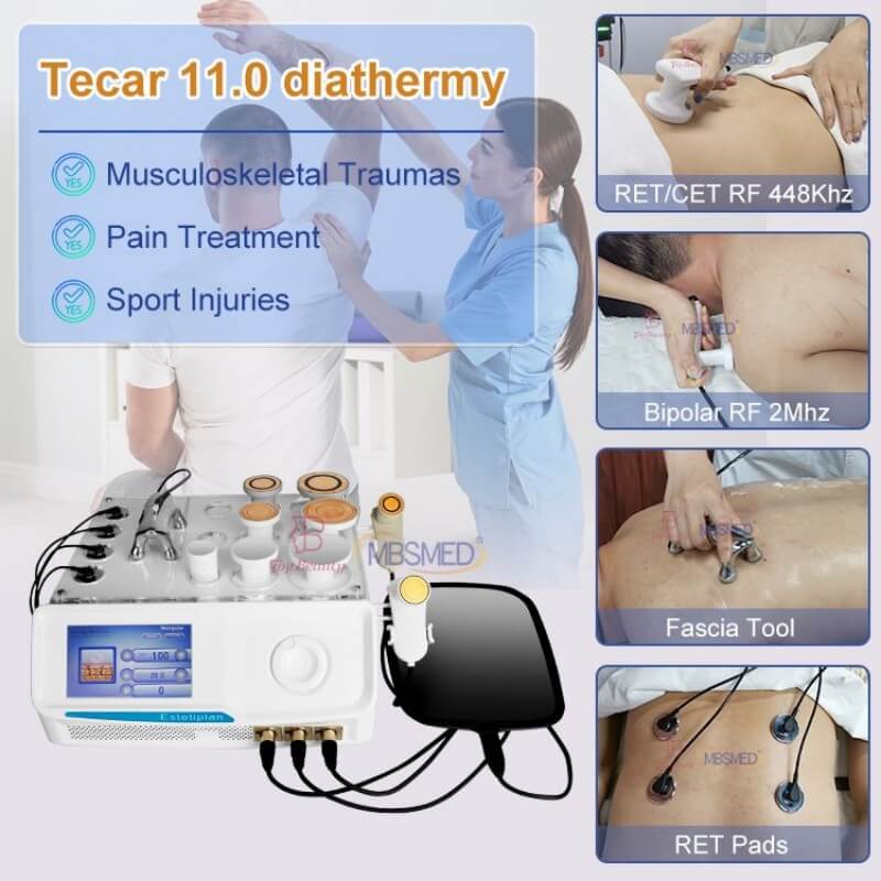 Professional &nbsp;6-IN-1 448KHz Tecar Therapy Machine for Pain Relief & Tissue Regeneration