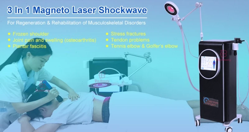 3-In-1 Magnetic Shockwave Near-lnfrared Laser Physiotherapy Machine