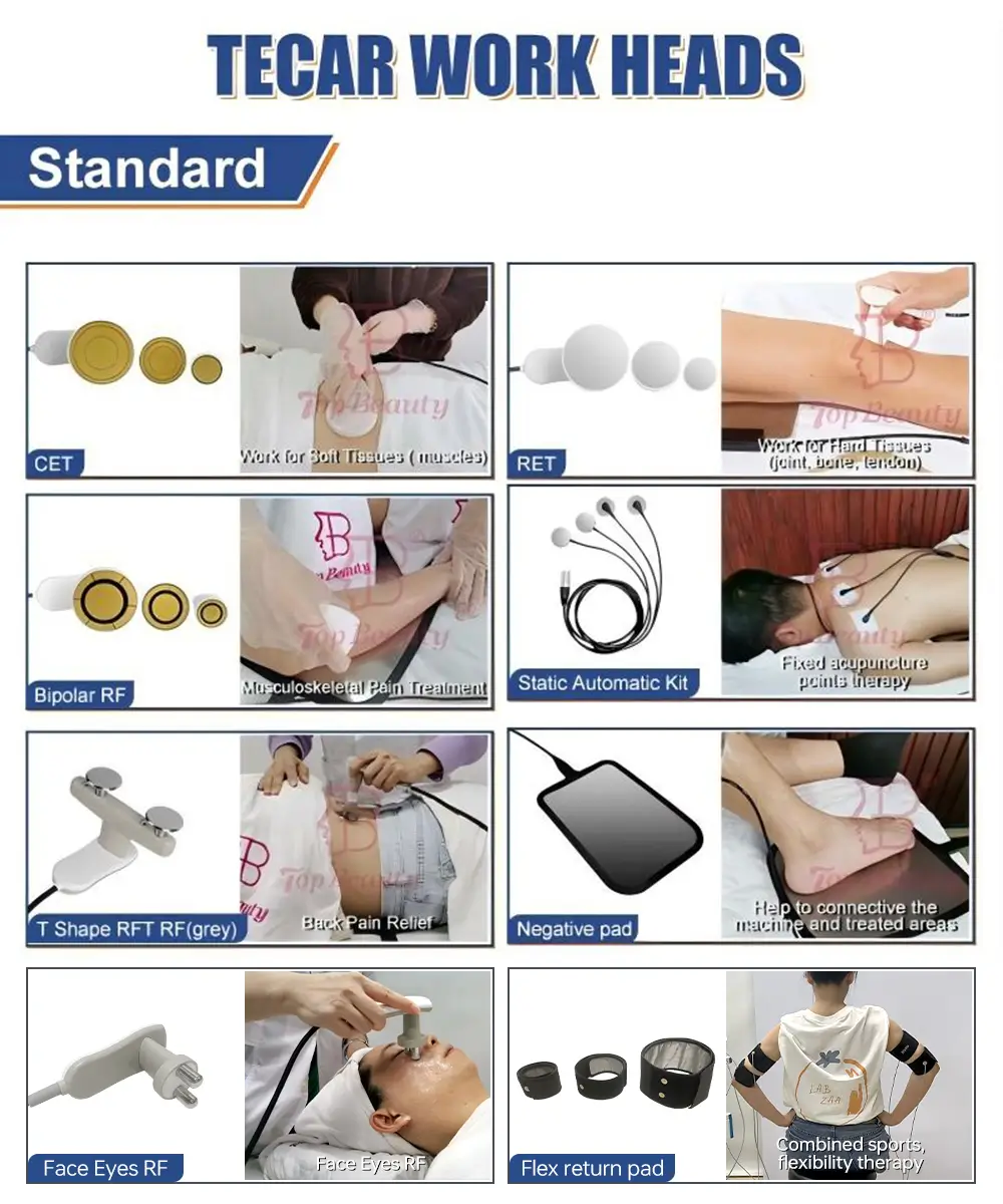 Multi-Frequency Tecar Therapy Machine TECAR WORK HEADS
