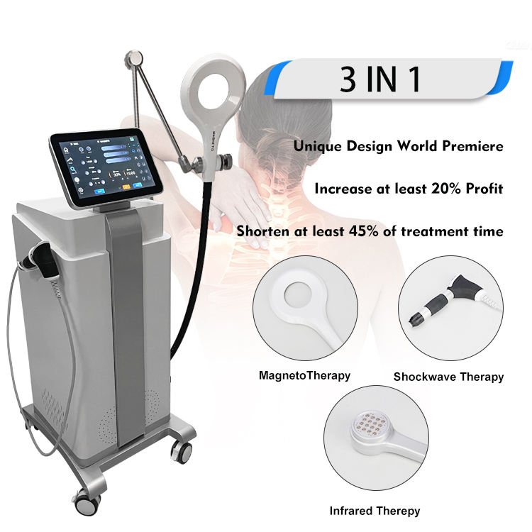 3 IN 1 pemf therapy emtt shockwave laser pain relief  machine