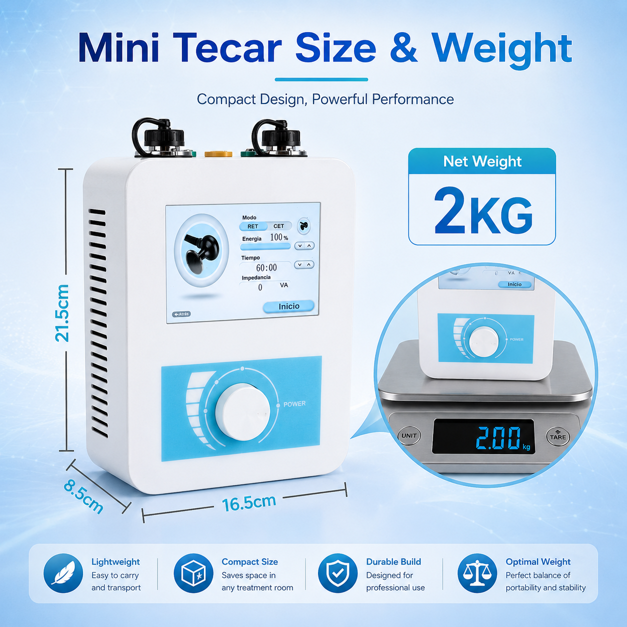 TECAR Mini  Portable Radiofrequency TECAR Device for Physical Therapy TECAR Equipment for Pain Relief, Edema Reduction & Faster Healing