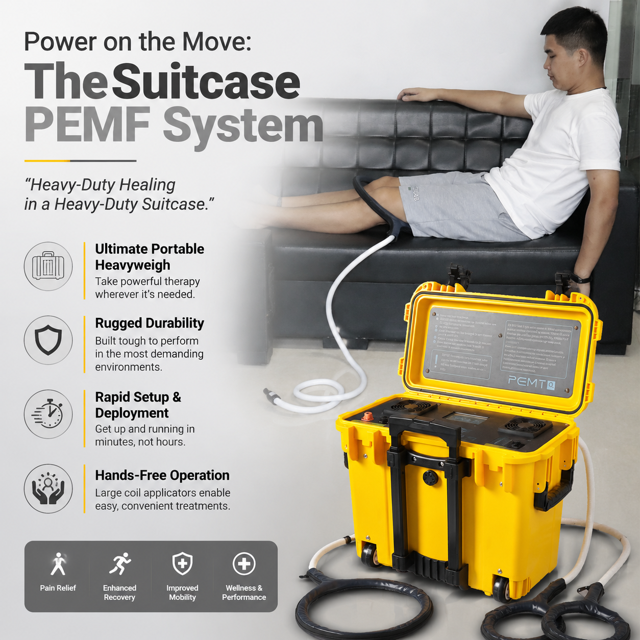 PEMF Machine Body PEMF for Body Balance & Inflammation Reduction | Magnetic Therapy PEMF Machine for Sports Rehab & Senior Care