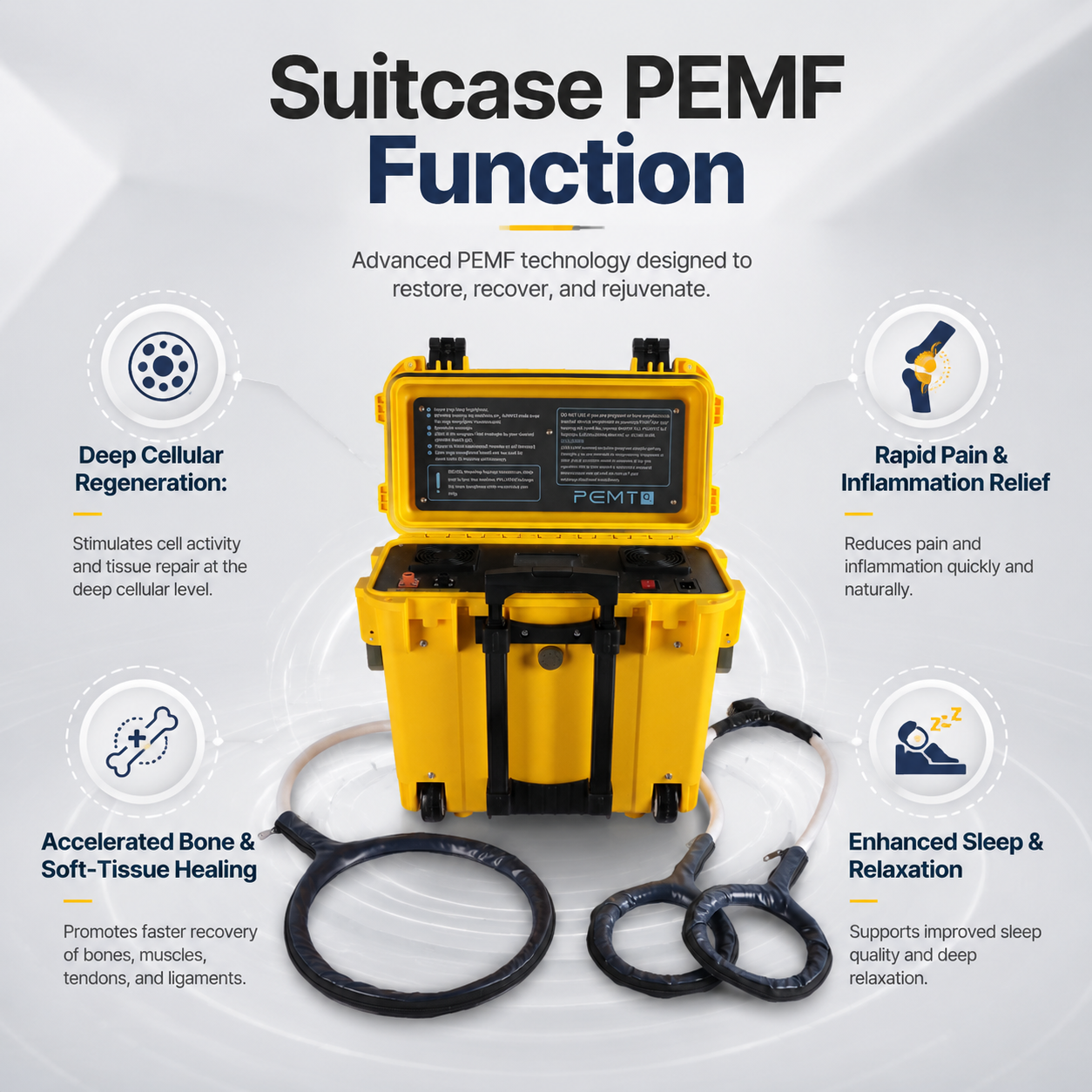 PEMF Machine Body PEMF for Body Balance & Inflammation Reduction | Magnetic Therapy PEMF Machine for Sports Rehab & Senior Care