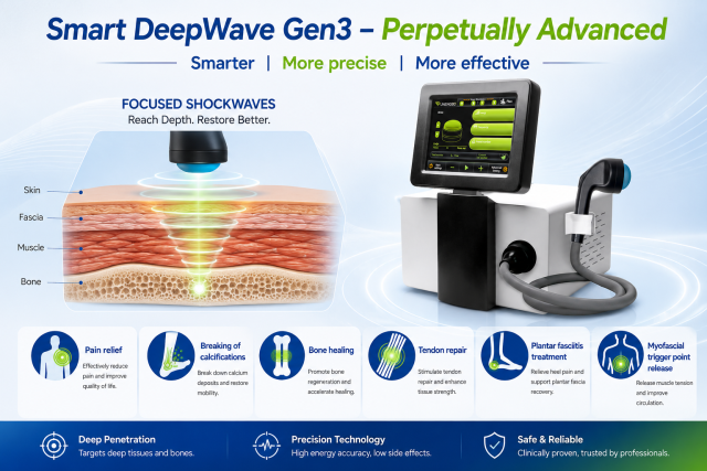 Deepwave Gen 3 Electromagnetic Focused Shockwave Machine for Dissolution of Calcific Fibroblasts
