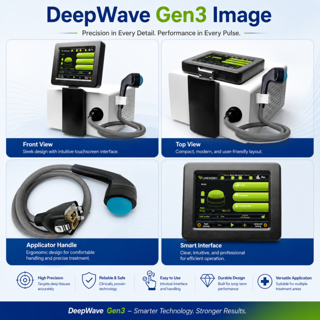Deepwave Gen 3 Electromagnetic Focused Shockwave Machine for Dissolution of Calcific Fibroblasts