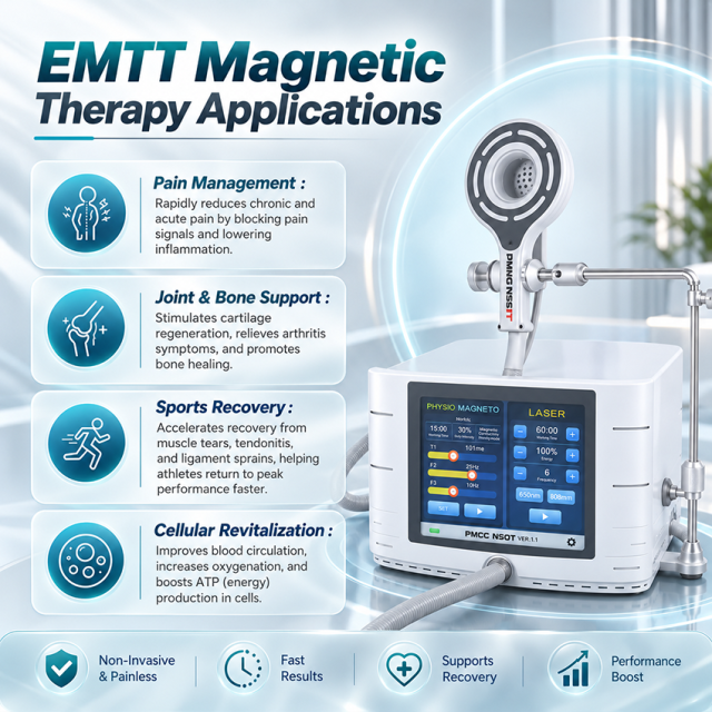 EMTT Magneto Therapy Machine with 650nm & 808nm Laser | 2-in-1 Magnetic & Laser Therapy System