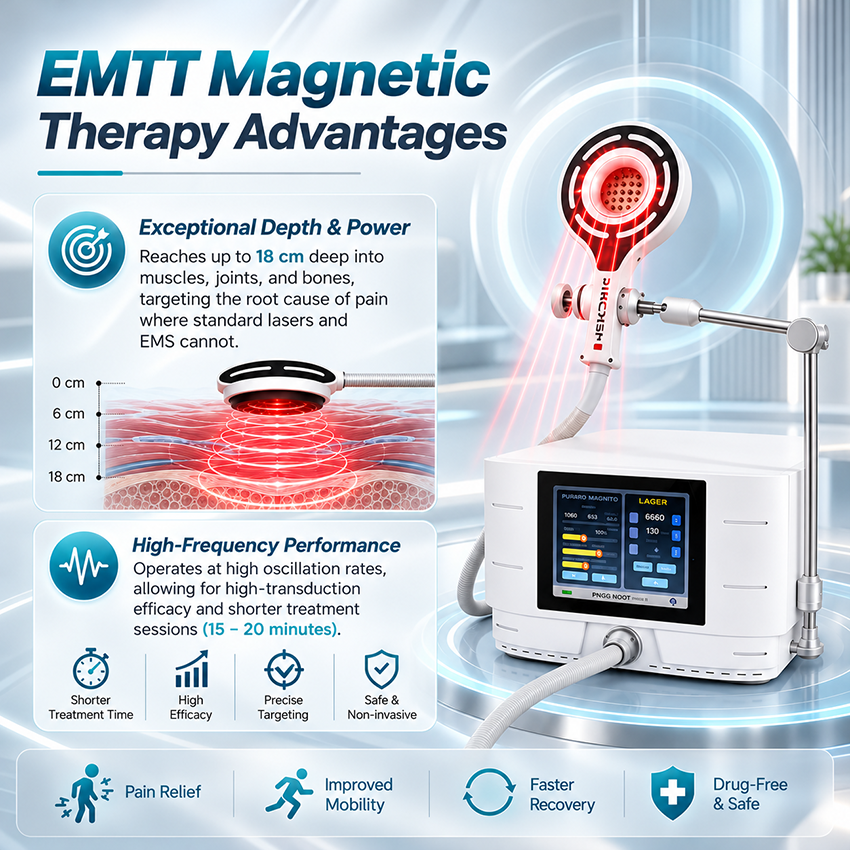 EMTT Magneto Therapy Machine with 650nm & 808nm Laser | 2-in-1 Magnetic & Laser Therapy System