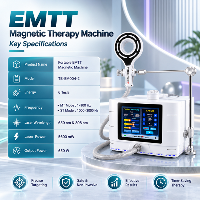 EMTT Magneto Therapy Machine with 650nm & 808nm Laser | 2-in-1 Magnetic & Laser Therapy System