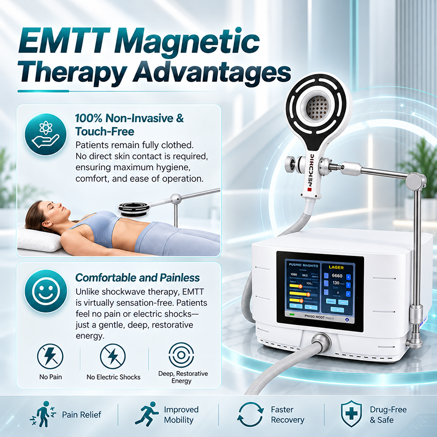 EMTT Magneto Therapy Machine with 650nm & 808nm Laser | 2-in-1 Magnetic & Laser Therapy System