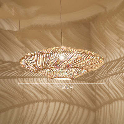 Art Japanese Zen Rattan Chandelier