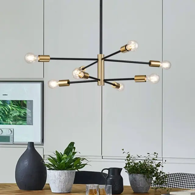 Modern Mid-century Sputnik Silhouette Two-Tier Chandelier for Restaurant/ Living Room/ Bedroom