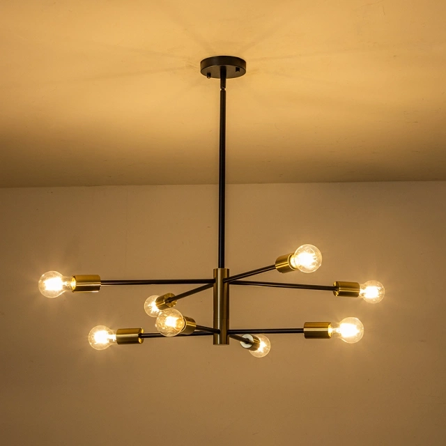 Modern Mid-century Sputnik Silhouette Two-Tier Chandelier for Restaurant/ Living Room/ Bedroom