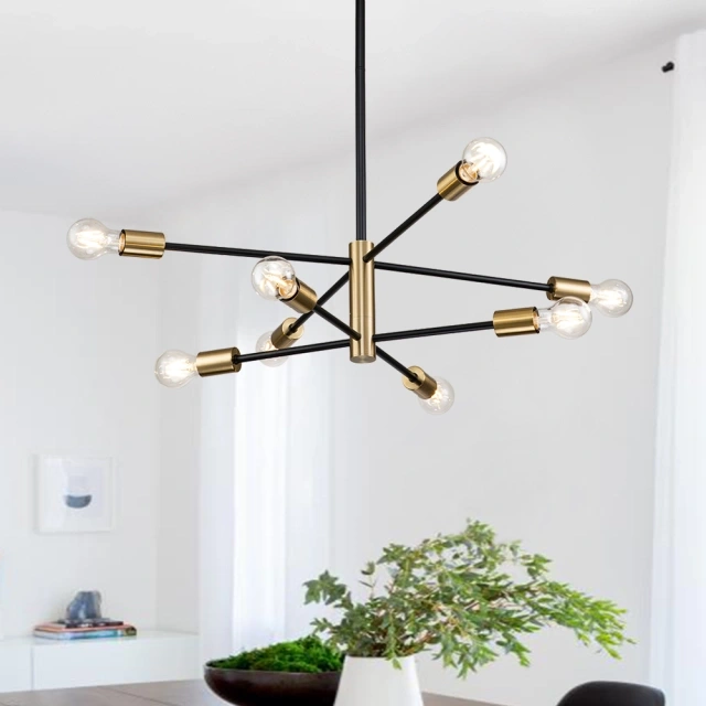 Modern Mid-century Sputnik Silhouette Two-Tier Chandelier for Restaurant/ Living Room/ Bedroom