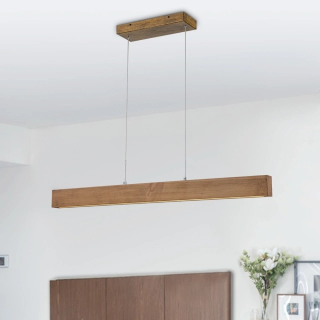 Dimmable LED Modern Linear Island Chandelier in Long Strip Shape for Kitchen Island Dining Room