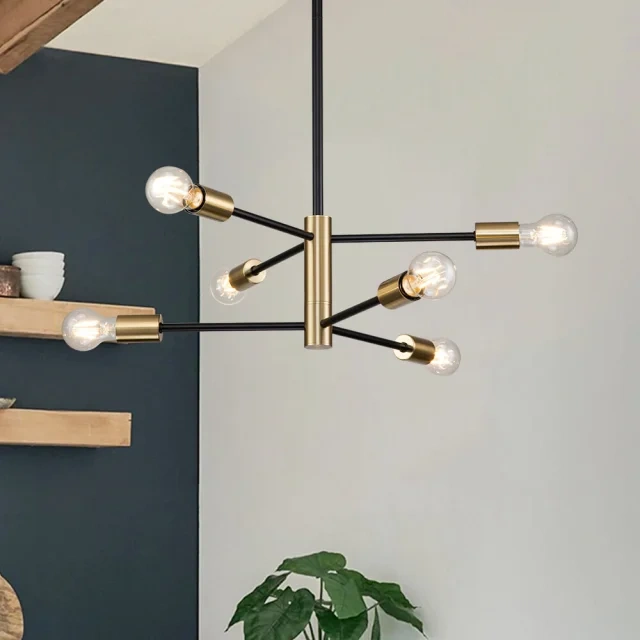 Modern Mid-century Sputnik Silhouette Two-Tier Chandelier for Restaurant/ Living Room/ Bedroom