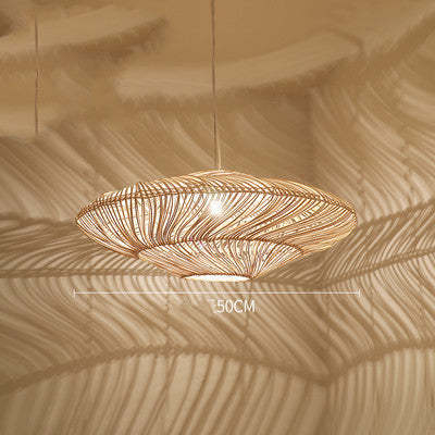 Art Japanese Zen Rattan Chandelier