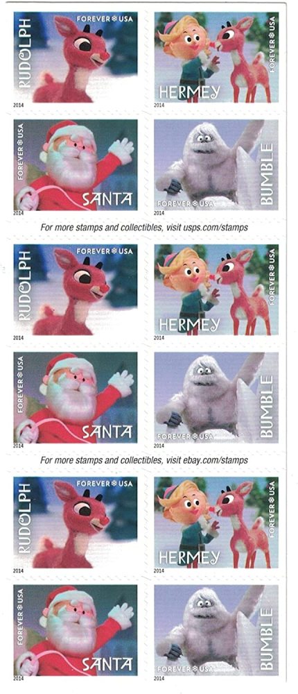 2014 USPS Rudolph the Red-Nosed Reindeer Forever Stamps