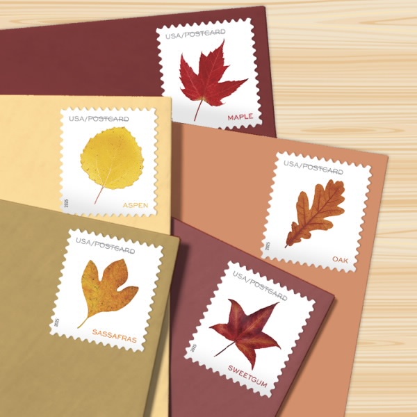 2025 Vibrant Leaves Postcard Stamps Sheet of 20