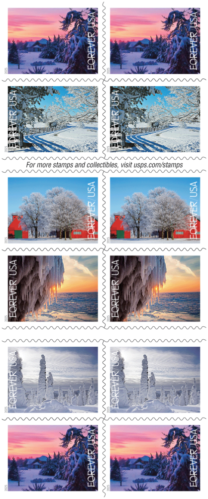 2025 Winter Landscapes forever stamps