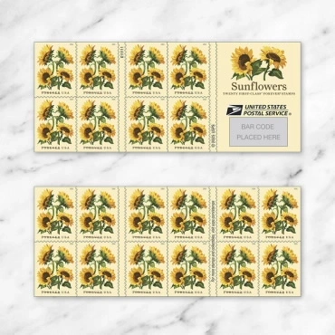 2026 Sunflowers Stamps Book of 20