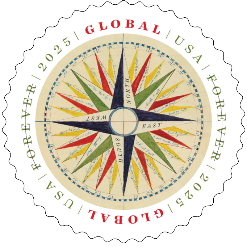 2025 Global:1794 Compass Rose Stamps Sheet of 10
