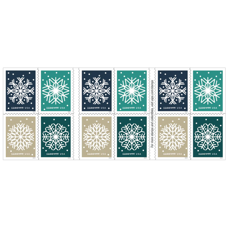 2024 Winter Whimsy Stamps, Book of 20 Forever |Multiple Stamp Designs