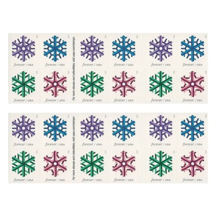 (2015) USPS Geometric Snowflakes Forever Postage Stamps