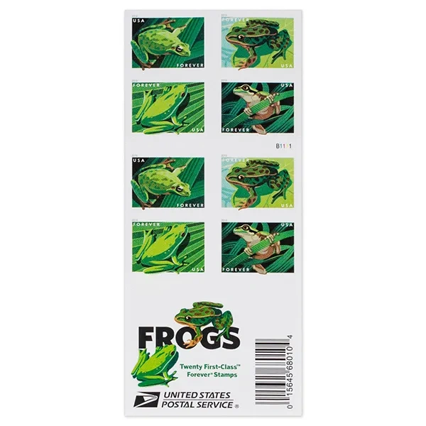 (2019) USPS Frogs Forever First Class Postage Stamps