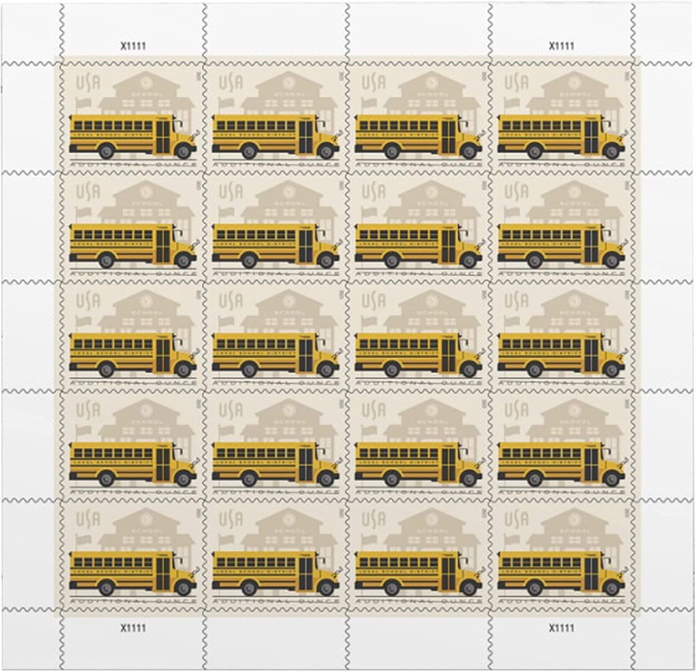 2023 US School Bus Additional Ounce Postage Stamps 1 Coil of 100